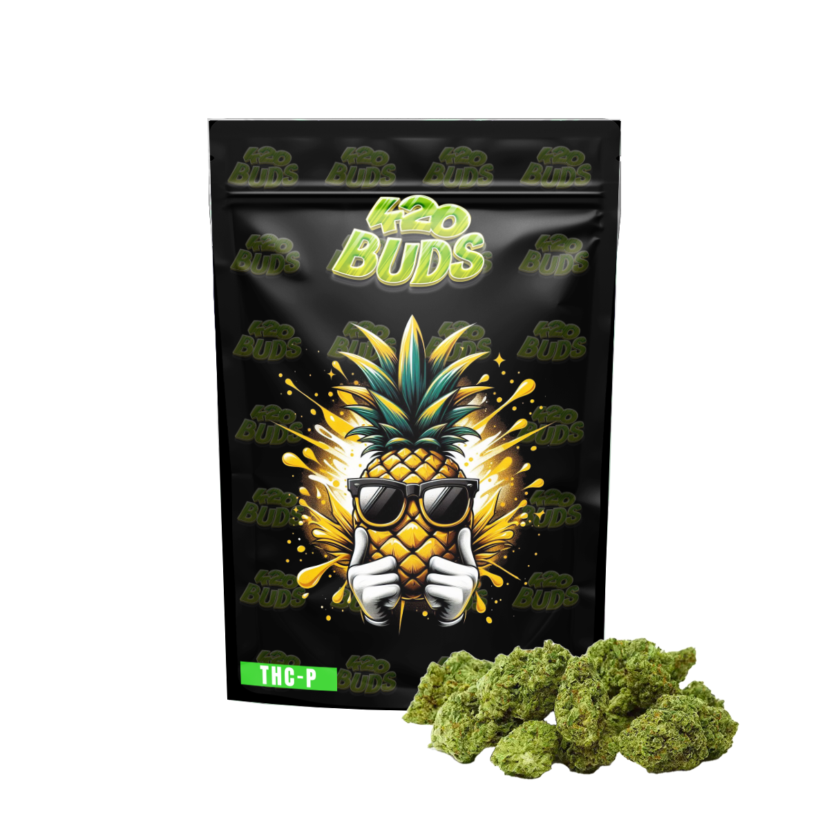 Pineapple Haze THC-P Flower indoor grown mini buds close-up