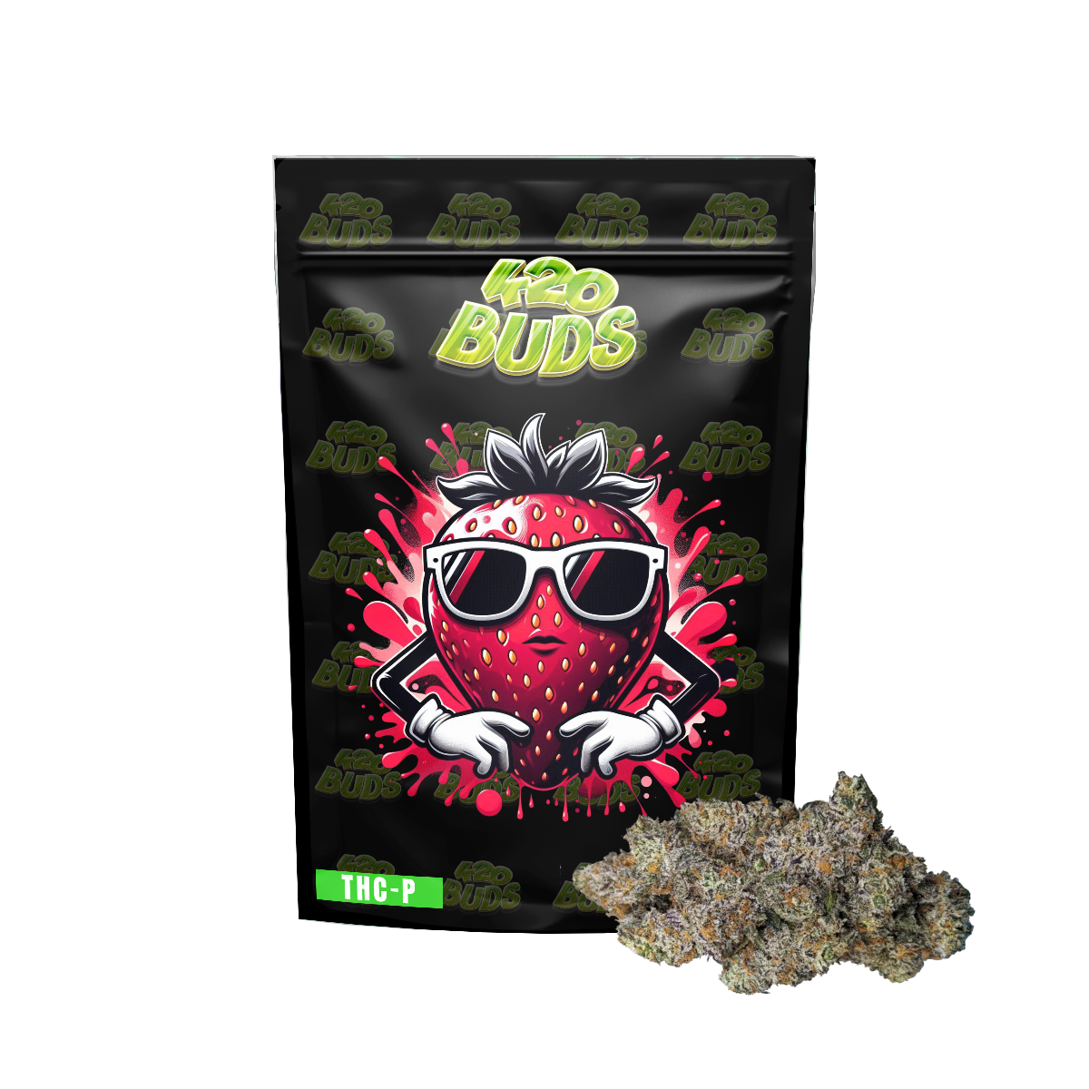 Strawberry Haze THC-P hemp flower mini buds with dense structure